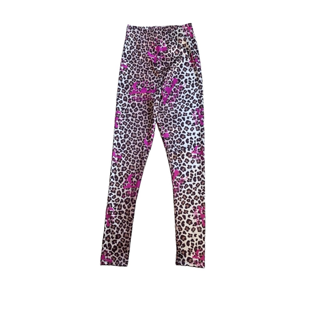 Nicopanda Leopard Print Leggings Size Small Pink Graphic Stretch Pants